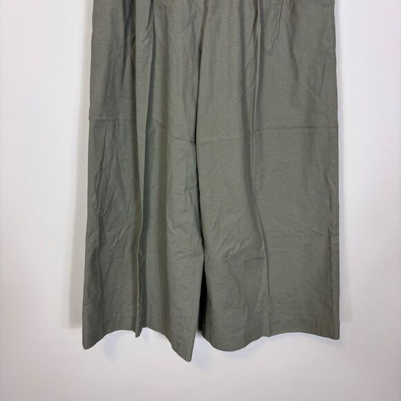 BCBGMaxazria Green High Waisted Cropped Wide Leg Dress Pants Small - Picture 4 of 8